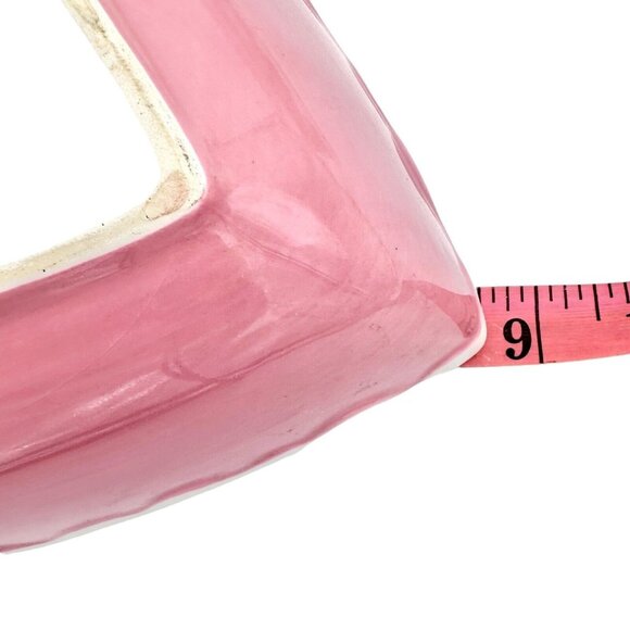 Happy Valentines Day Set Of 2 Pink Heart-Shaped Ceramic Bowls 9 Inches Wide - Picture 6 of 6